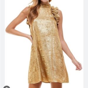 Beautiful gold dress NWT, size Medium, smoke free home